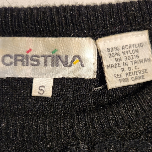 Vintage Cristina Black Sweater Size S - Picture 4 of 10